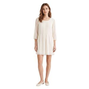 Madewell XS Silk Swiss Dot Cream Mini Dress